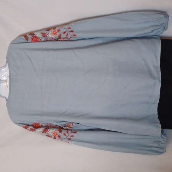 Sundance Sumina Top Light Blue With Floral Embroidery. Size S. - Picture 7 of 12